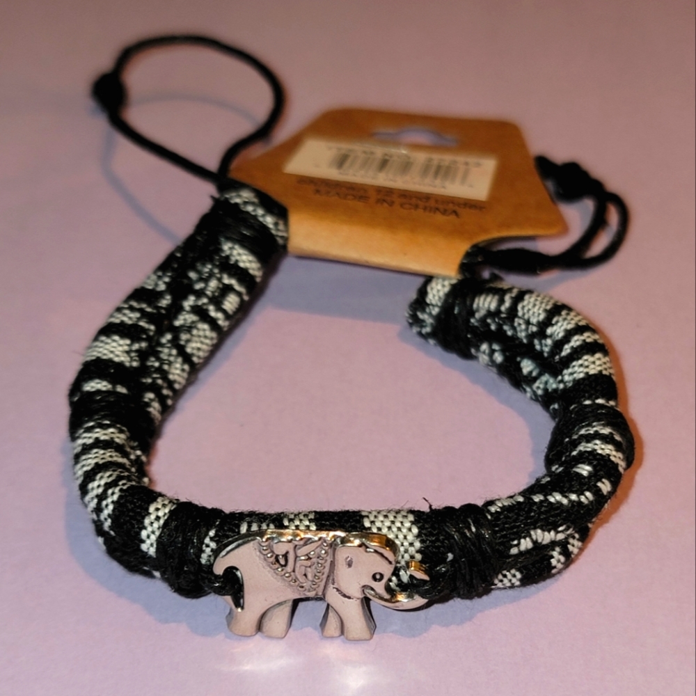 Leather Elephant Aztec Macrame Wrap Bracelet - Mixed Color - Adjustable